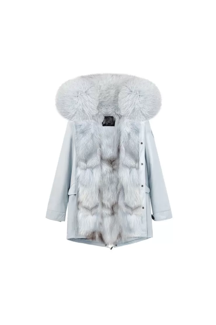 Ozlana Icy Blue +Ice Snow Fox | Women Classic & Designer Parkas