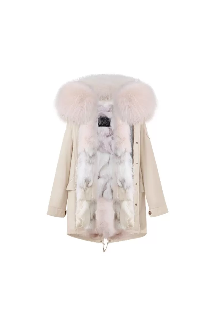 Ozlana Khaki+Caramel Ice Cream | Women Classic & Designer Parkas