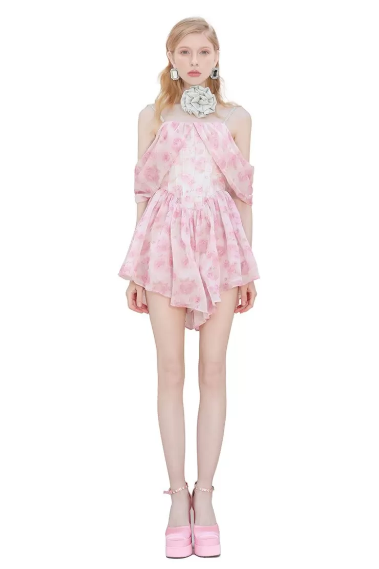Ozlana Lorelei Off Shoulder Bustier Dress (Pink) | Women Dresses & Sets