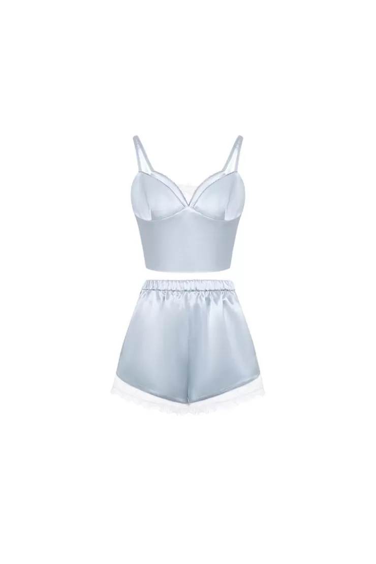 Ozlana Lost To Time Satin Set(Blue) | Women Matching Sets