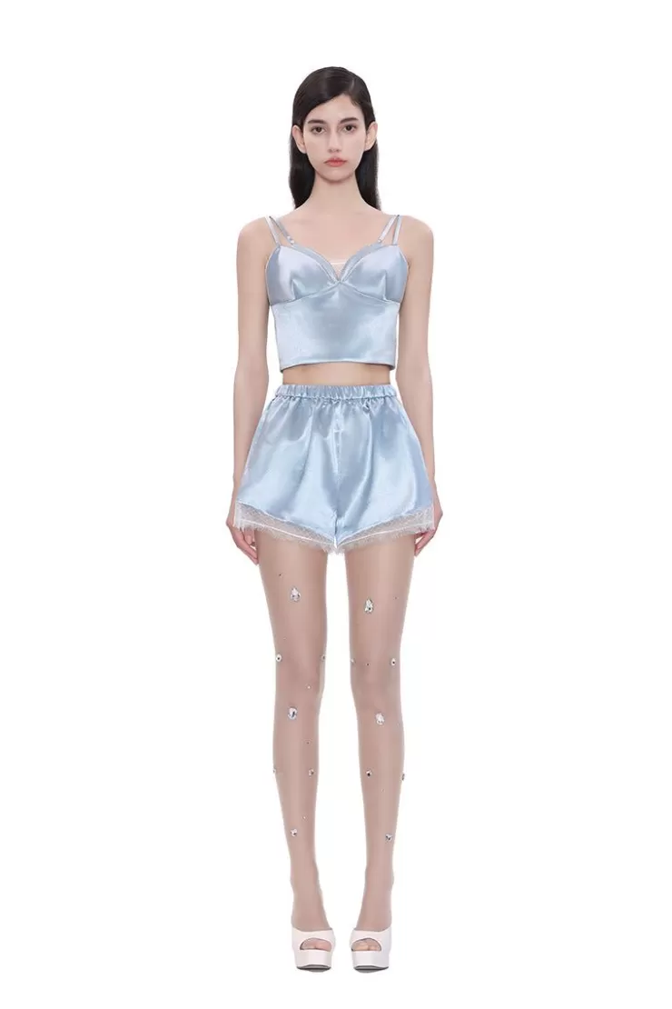 Ozlana Lost To Time Satin Set(Blue) | Women Matching Sets