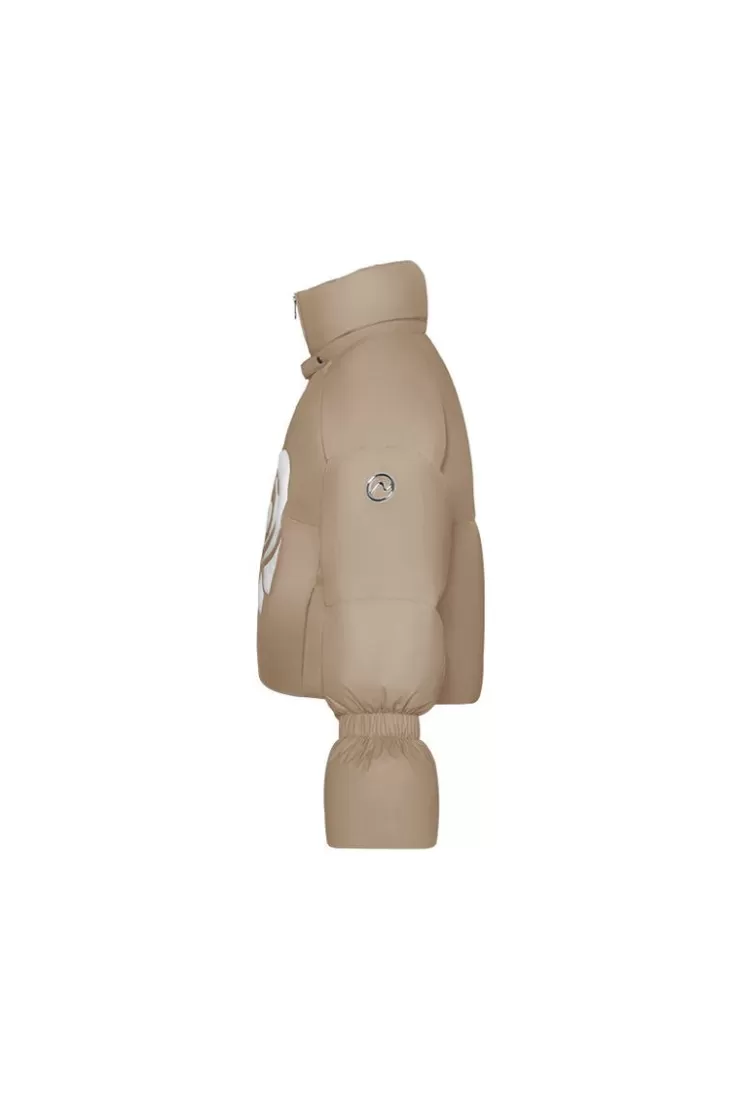 Ozlana Melting Rose Heart Puffer Jacket(Camel) | Women Down Puffer Jackets
