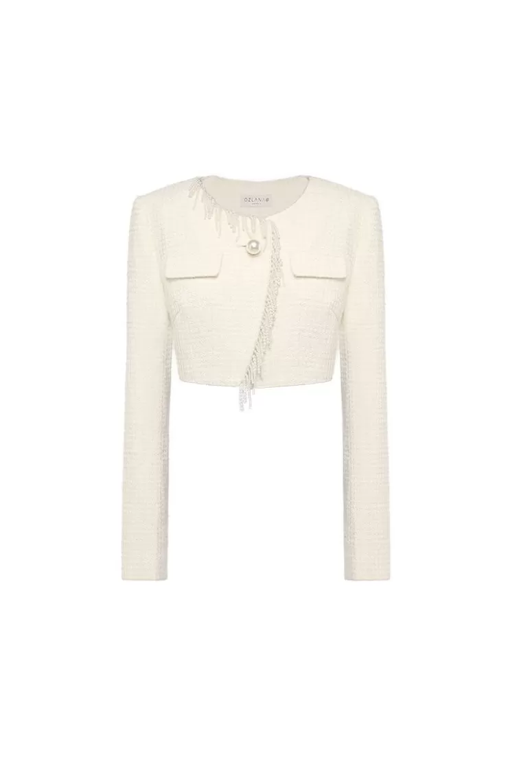 Ozlana Mermaid Tears Tassel Jacketcreamy White) | Women Tops