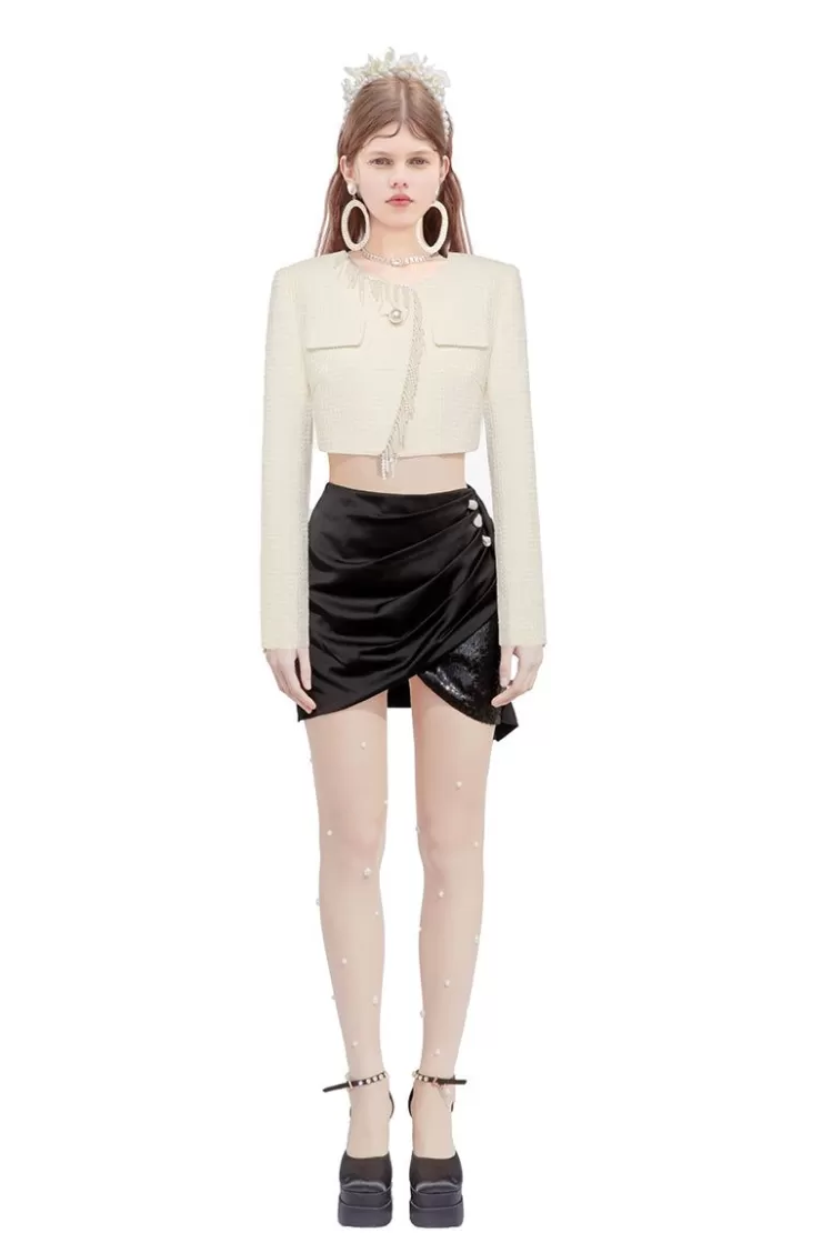 Ozlana Nautilus Shell Mini Skirt(Black) | Women Bottoms