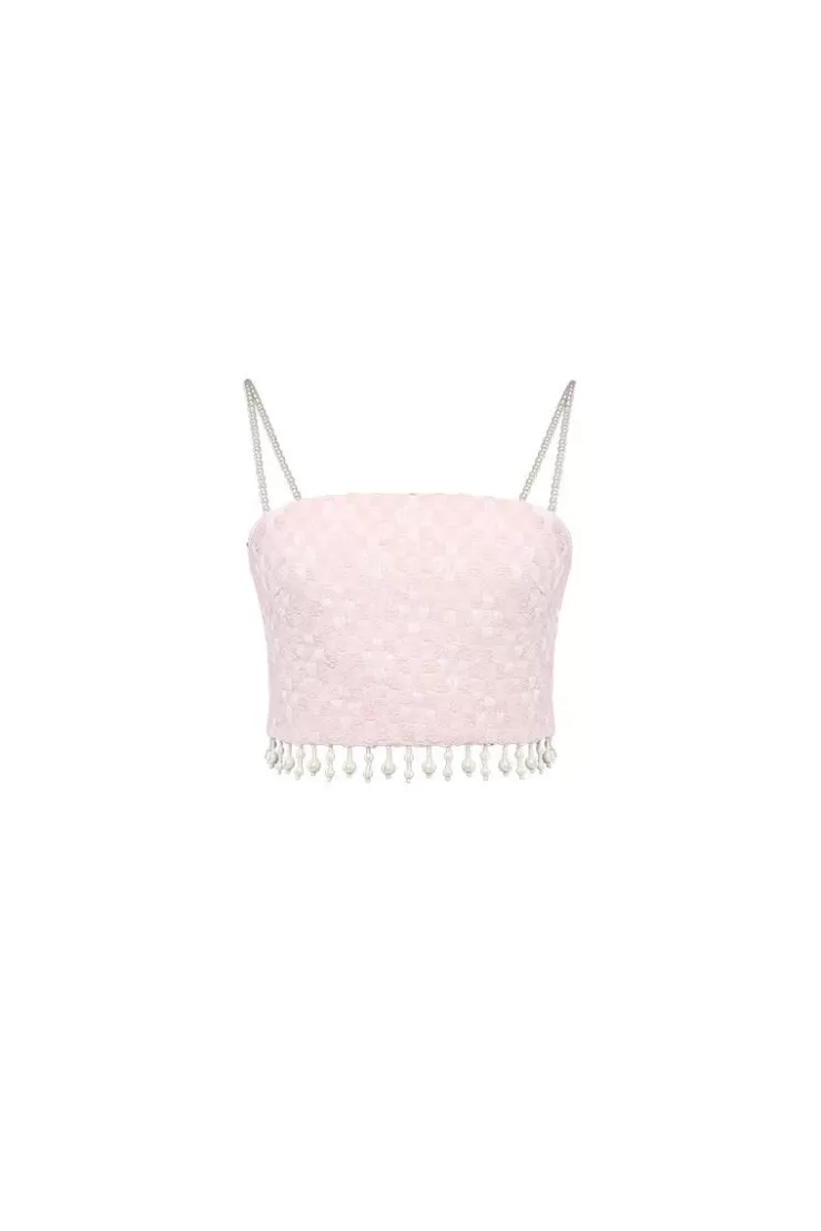 Ozlana Ocean Glass Tweed Top(Pink) | Women Tops