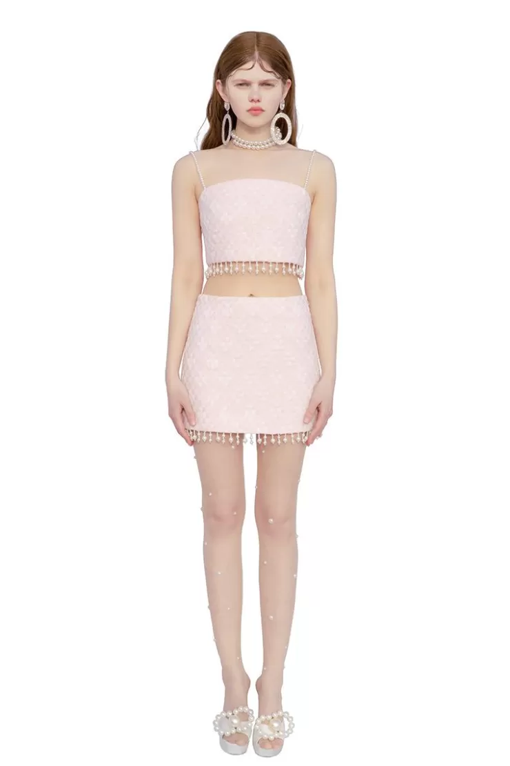 Ozlana Ocean Glass Tweed Top(Pink) | Women Tops