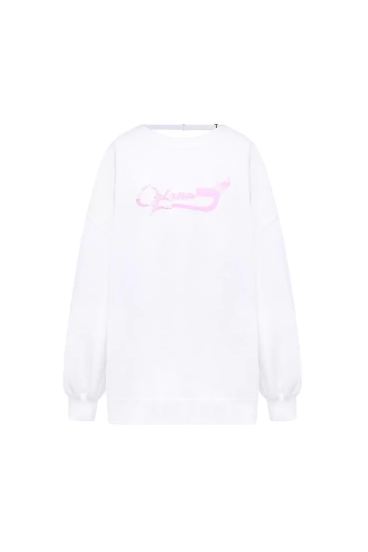 Ozlana Oceania Pearl Oversized Sweatshirt(White) | Women Tops