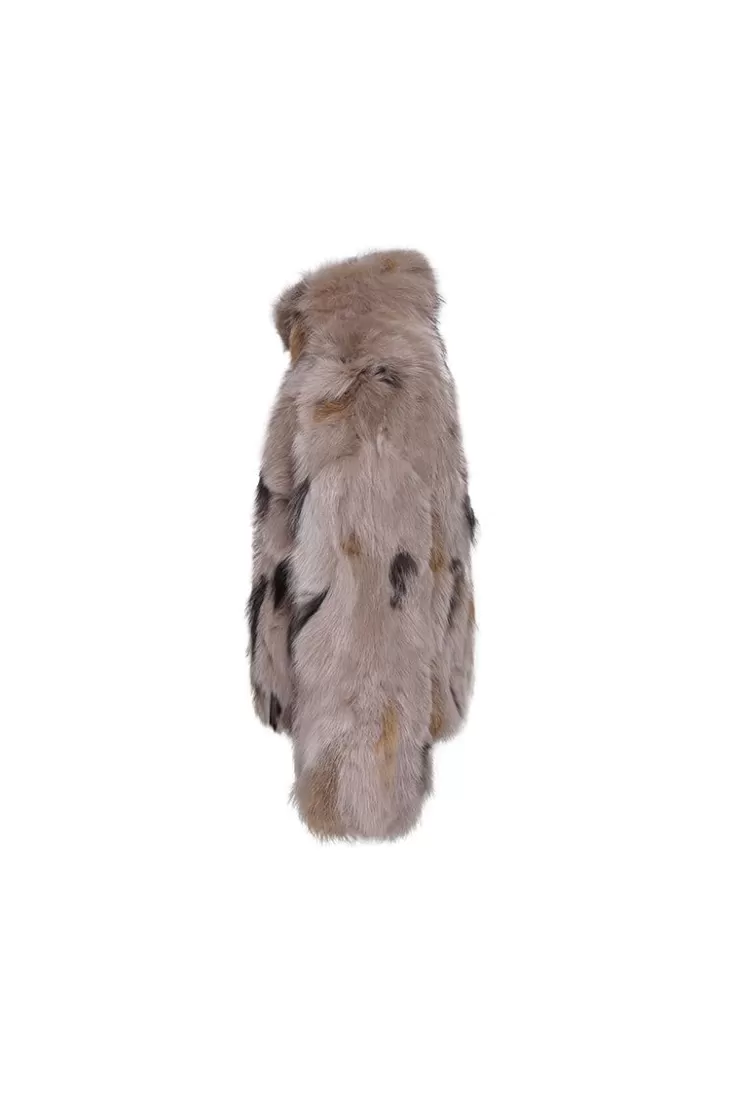 Ozlana Ochre Buckle Collar Fox Fur Jacket (Brown) | Women Omniverse: Milan Runway Collection