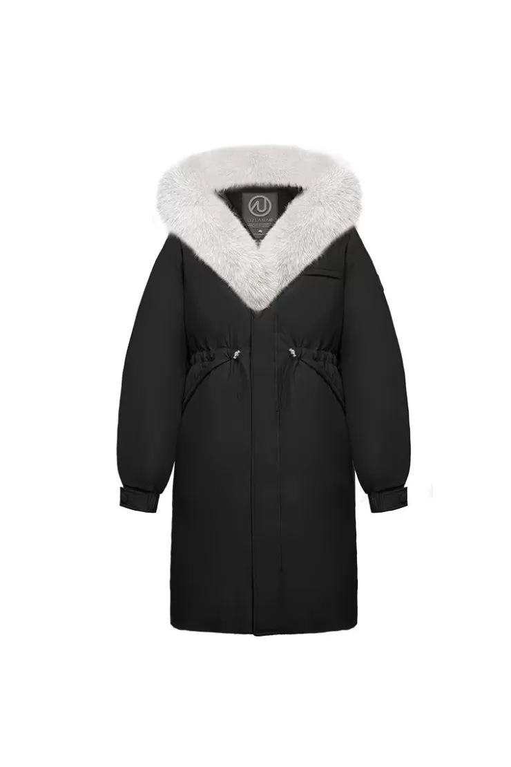 Ozlana Omni Fox Fur Down Parka(Black) | Women Down Puffer Jackets