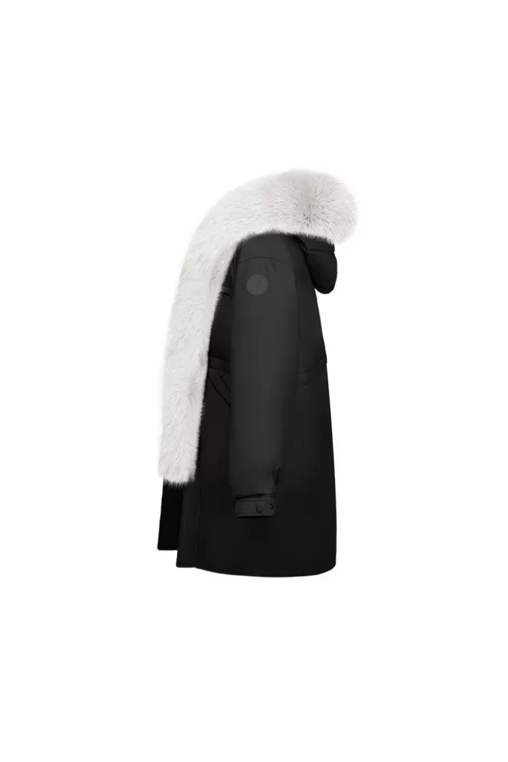 Ozlana Omni Fox Fur Down Parka(Black) | Women Down Puffer Jackets
