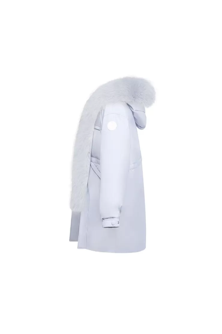 Ozlana Omni Fox Fur Down Parka(Blue) | Women Down Puffer Jackets