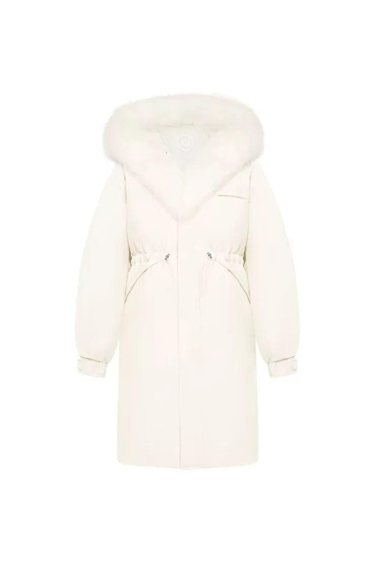 Ozlana Omni Fox Fur Down Parka(Cream) | Women Down Puffer Jackets
