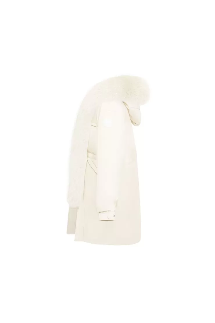 Ozlana Omni Fox Fur Down Parka(Cream) | Women Down Puffer Jackets