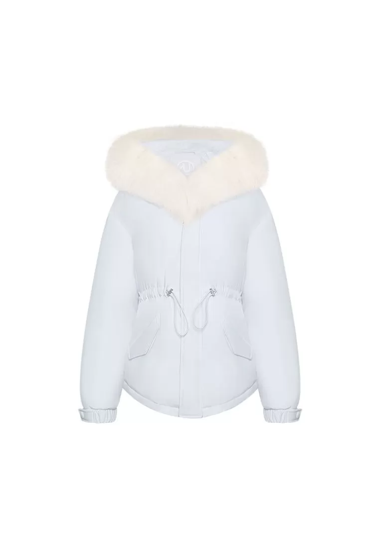 Ozlana Omni Fox Fur Gradient Down Parka(Blue) | Women Down Puffer Jackets