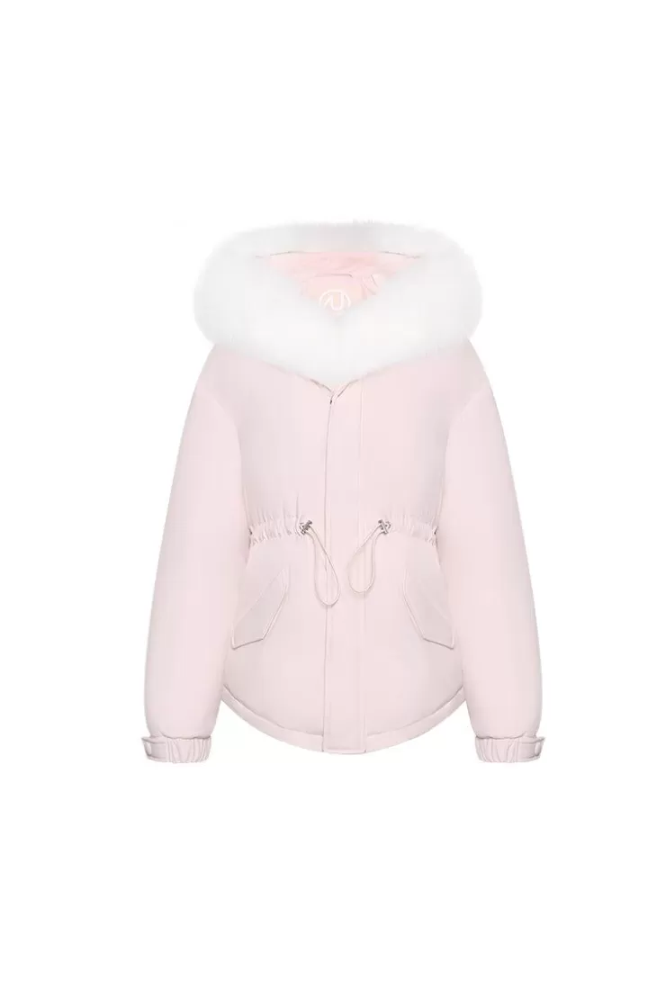 Ozlana Omni Fox Fur Gradient Down Parka(Pink) | Women Down Puffer Jackets