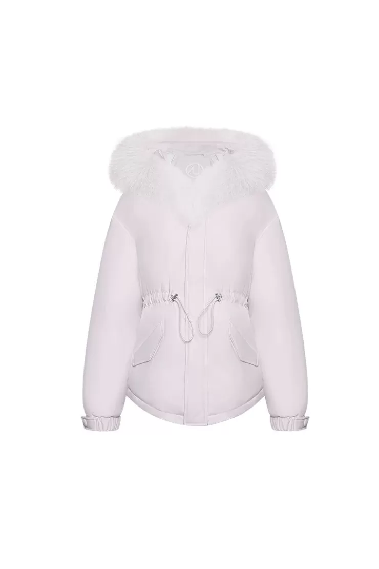 Ozlana Omni Fox Fur Gradient Down Parka(Purple) | Women Down Puffer Jackets
