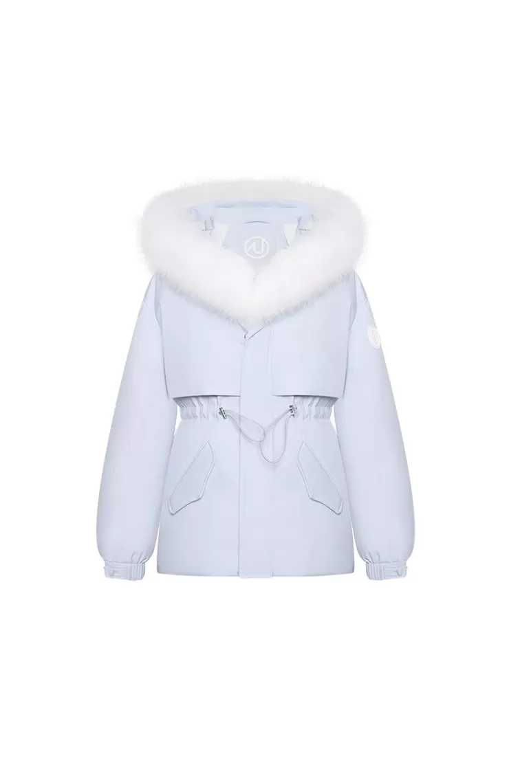 Ozlana Omni Fox Fur Palette Down Parka(Blue) | Women Down Puffer Jackets