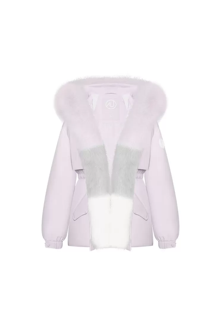 Ozlana Omni Fox Fur Palette Down Parka(Purple) | Women Down Puffer Jackets