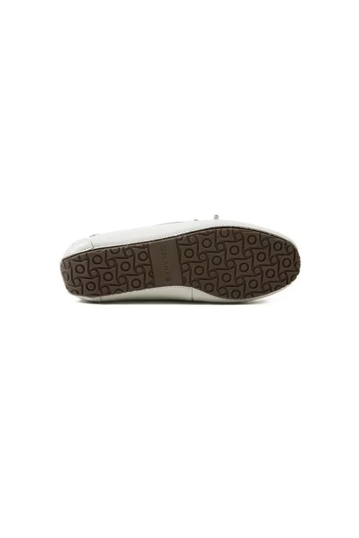 Ozlana Classic Oxfords Moccasins (White) | Women Shoes