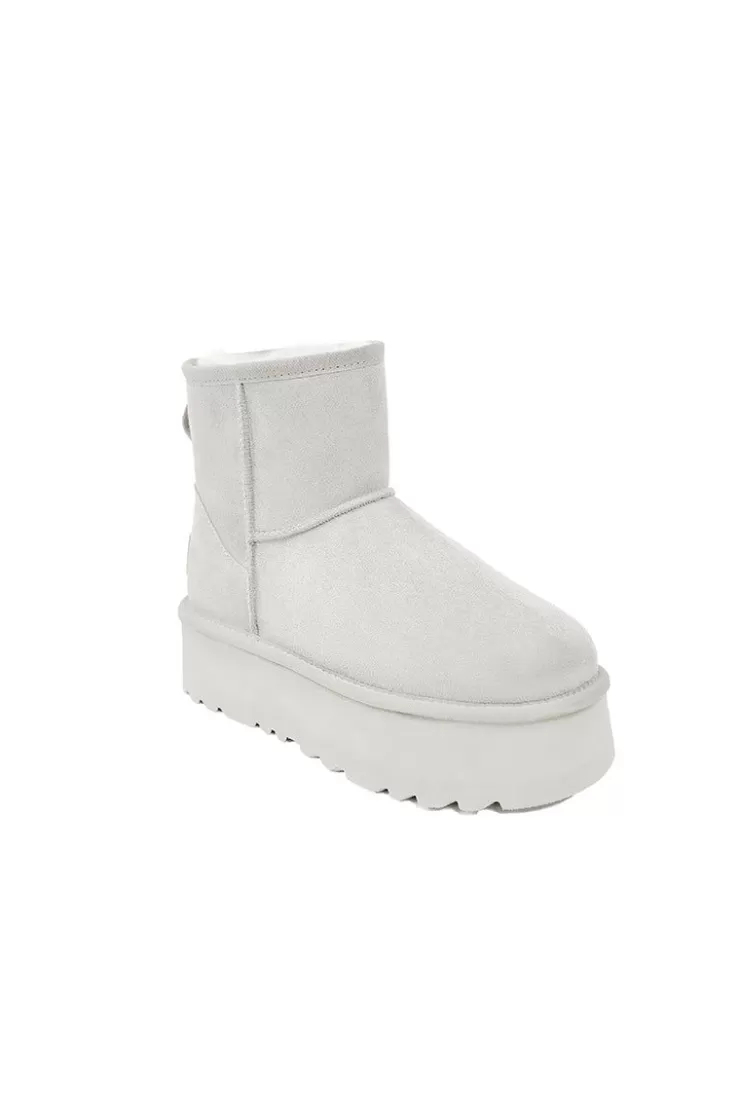 Ozlana Classic Platform Mini Boots (Off White) | Women Shoes