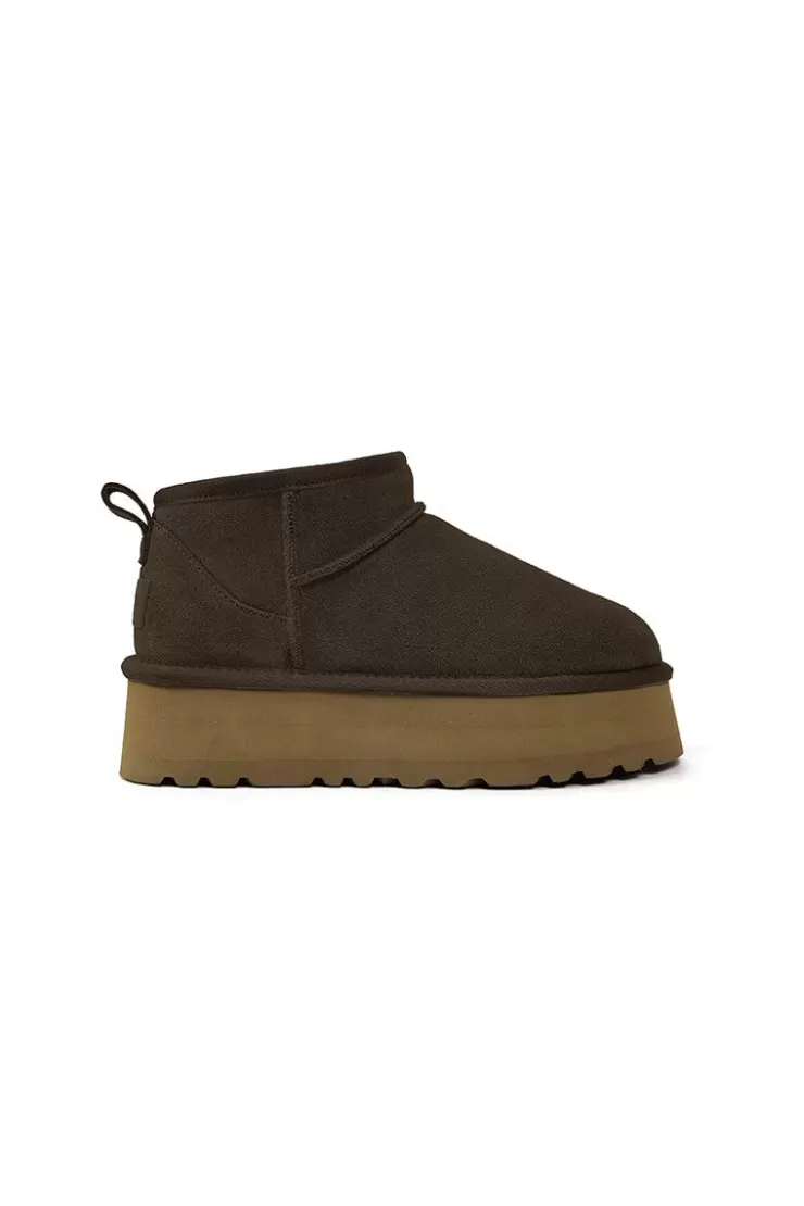 Ozlana Classic Platform Ultra Mini Boots (Chocolate) | Women Shoes