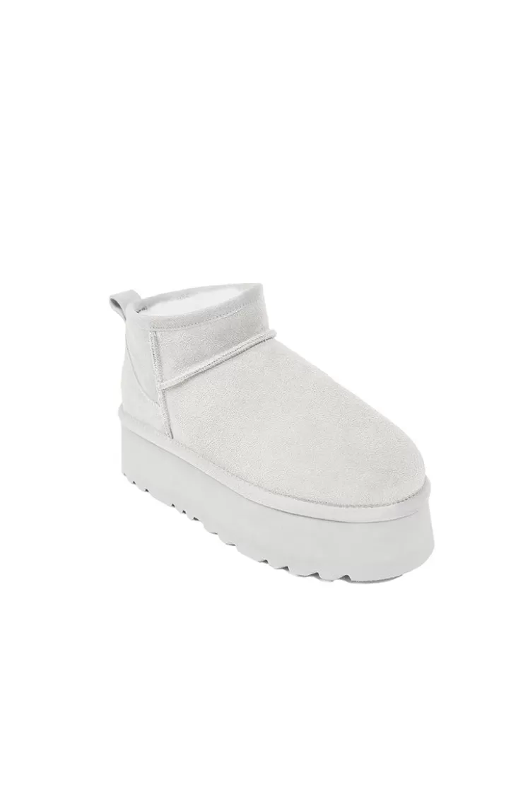Ozlana Classic Platform Ultra Mini Boots (Off White) | Women Shoes