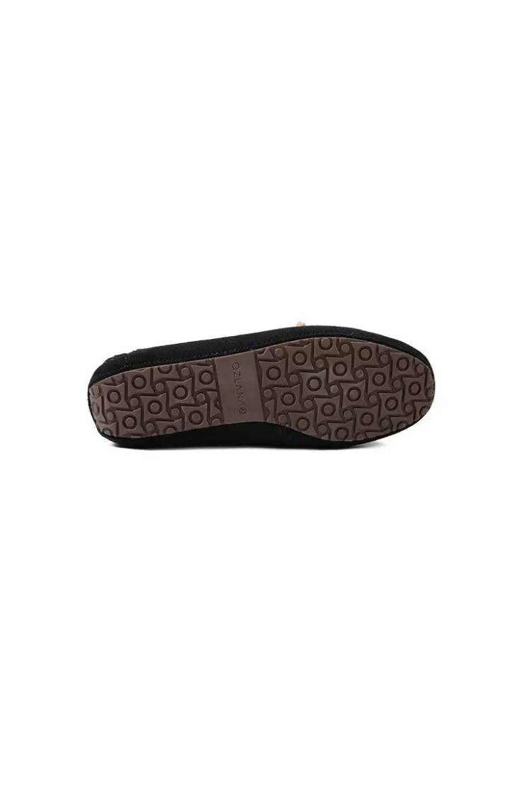 Ozlana Classic Suede Moccasins (Black) | Women Shoes