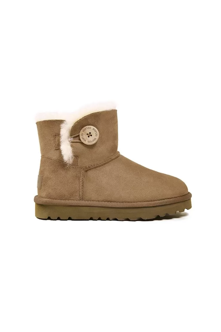 Ozlana Classicmini Button Boots(Water Resistant)(Chestnut) | Women Shoes