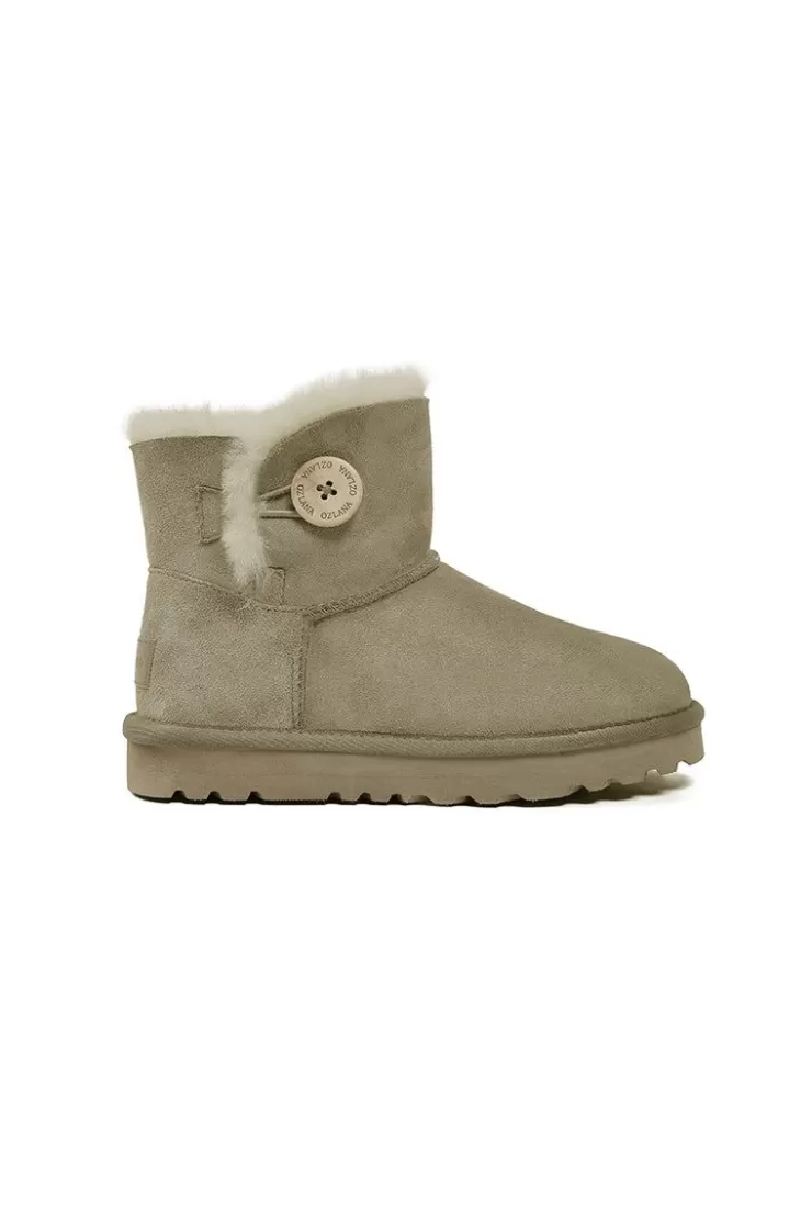Ozlana Classicmini Button Boots(Water Resistant)(Olive) | Women Shoes