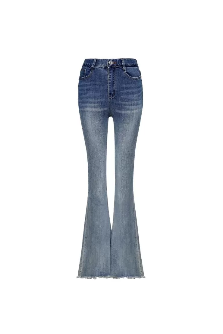 Ozlana Ozln A-Team Flared Denim Jeans(Denim Blue ) | Women Ozln