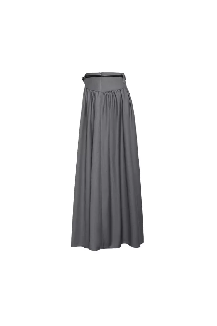 Ozlana Ozln Barre Pleated Midi Skirt(Grey) | Women Ozln