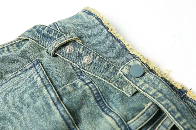 Ozlana Ozln Curved Waist Vintage Straight Leg Jeans(Blue) | Women Bottoms