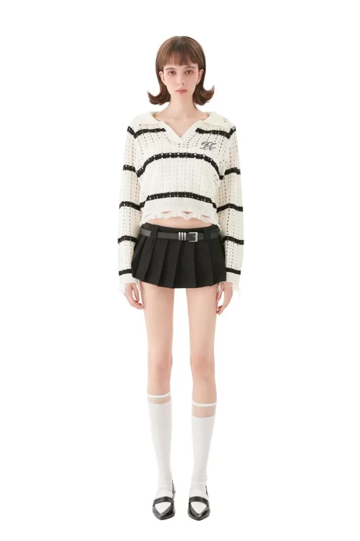 Ozlana Ozln Layered Pleated Skirt (Black) | Women Bottoms