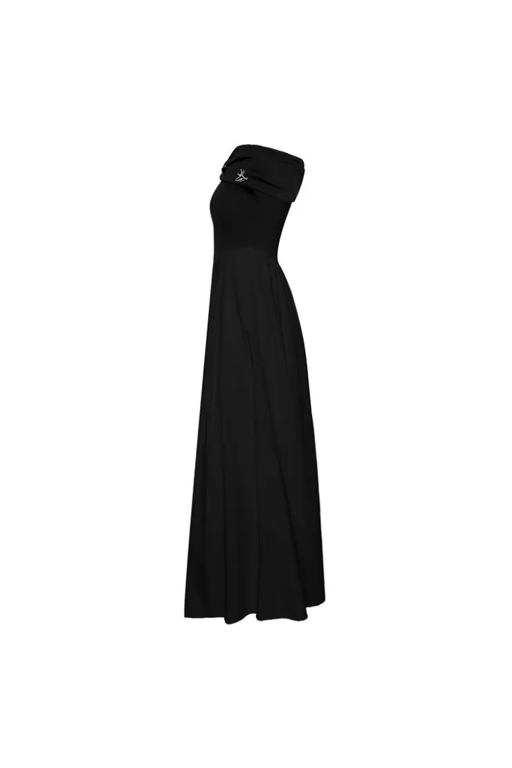 Ozlana Ozln Off Shoulder Bow Knit Dress(Black) | Women Ozln