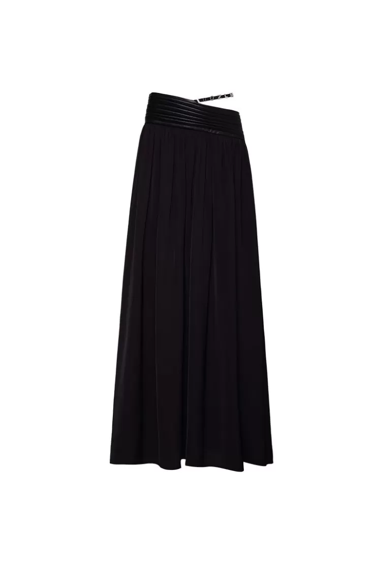 Ozlana Ozln Slant Maxi Skirt(Black) | Women Ozln