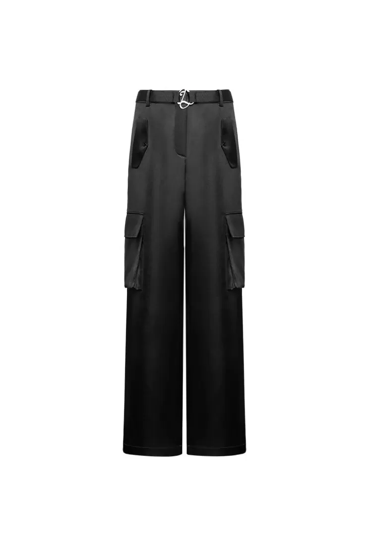 Ozlana Ozln Wide Leg Cargo Pants(Black) | Women Ozln