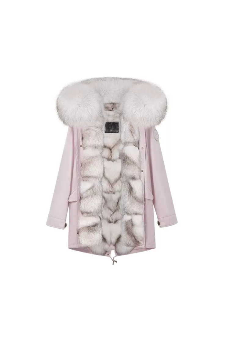 Ozlana Pink + Classic Snow Fox | Women Classic & Designer Parkas