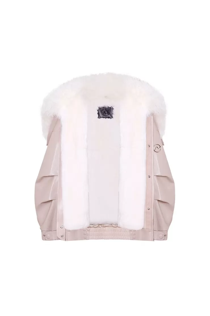 Ozlana Pink Faux Leather Parka | Women Classic & Designer Parkas