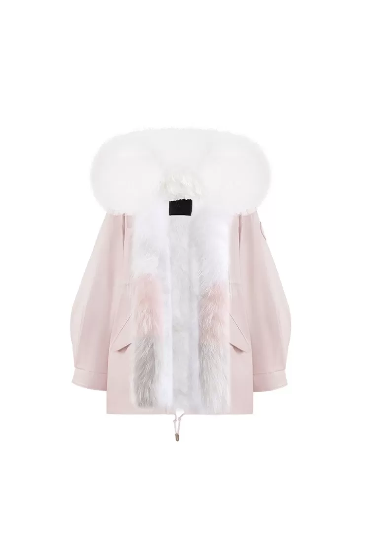 Ozlana Pink Oversize Parka +Strawberry Ice Cream | Women Classic & Designer Parkas