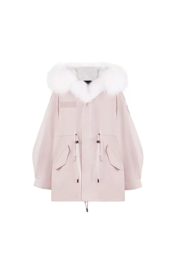 Ozlana Pink Oversize Parka +Strawberry Ice Cream | Women Classic & Designer Parkas