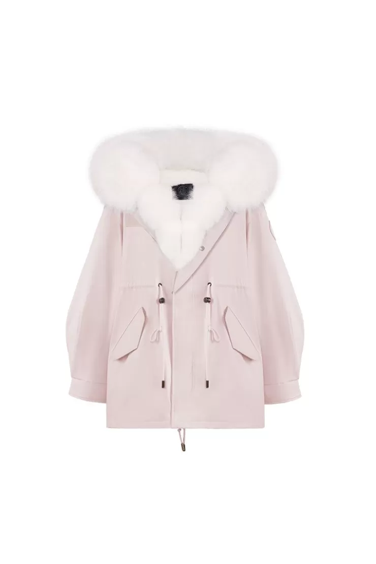 Ozlana Pink Oversize Parka+White Snow | Women Classic & Designer Parkas