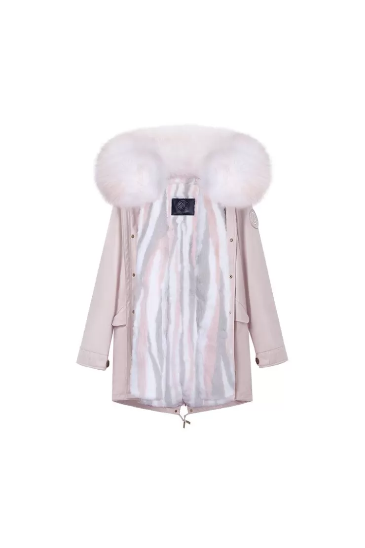 Ozlana Pink +Pink Stripe | Women Classic & Designer Parkas