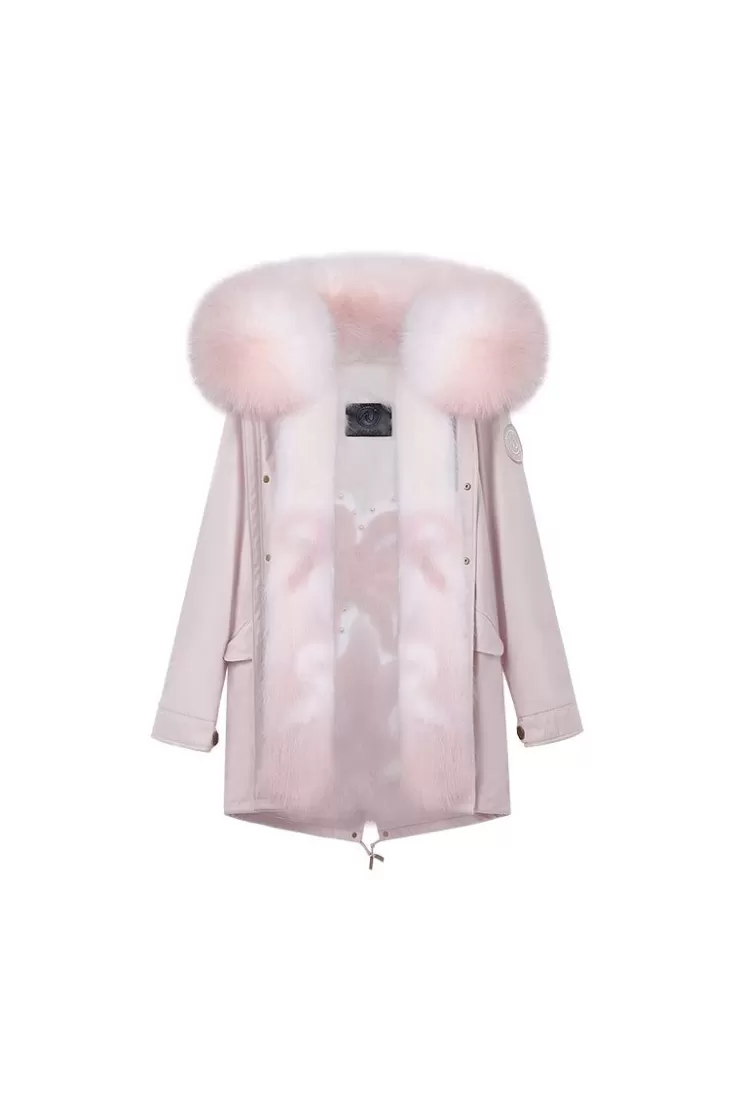 Ozlana Pink+Pink Gradient Bow | Women Classic & Designer Parkas