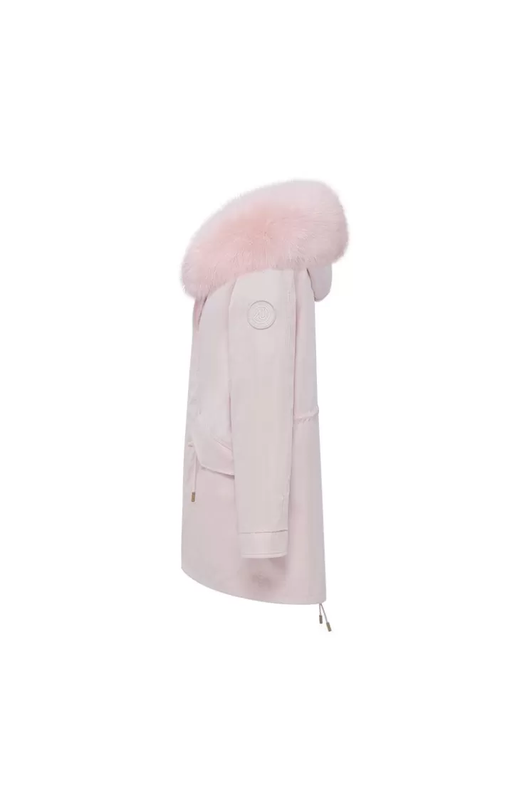 Ozlana Pink+Pink Gradient Bow | Women Classic & Designer Parkas