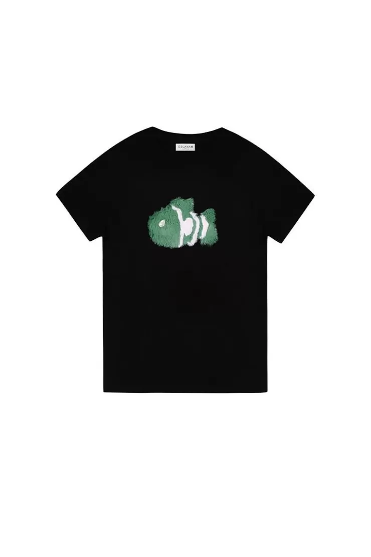 Ozlana Plush Cartoon Animal T-Shirt(Black) | Women Tee Shirts