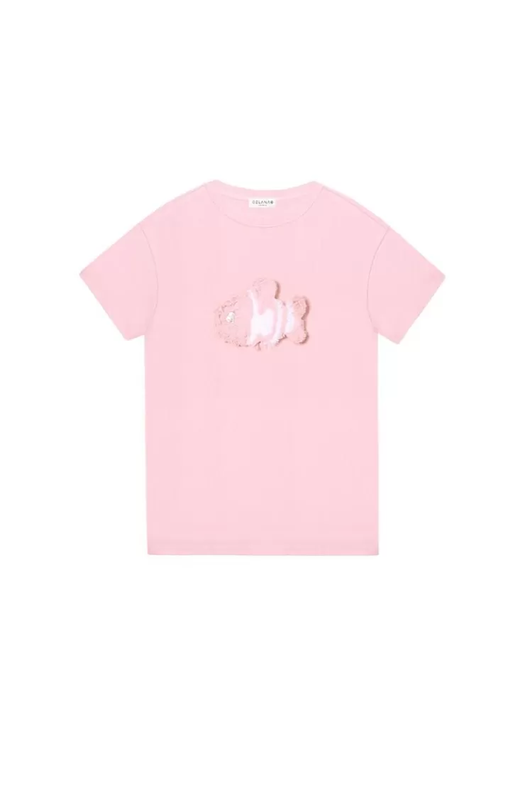 Ozlana Plush Cartoon Animal T-Shirt(Pink) | Women Tops