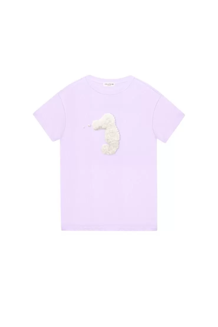 Ozlana Plush Cartoon Animal T-Shirt(Purple ) | Women Tee Shirts