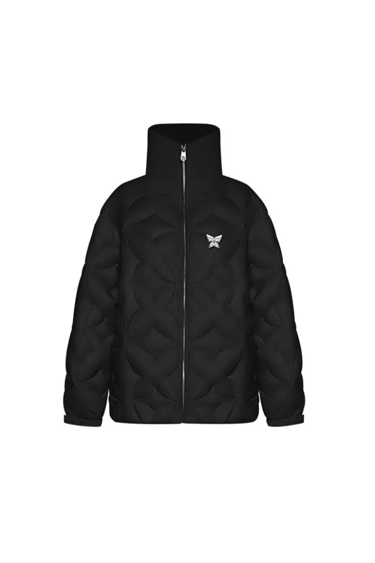 Ozlana Quilted Detachable Collar Down Jacket(Black) | Women Down Puffer Jackets
