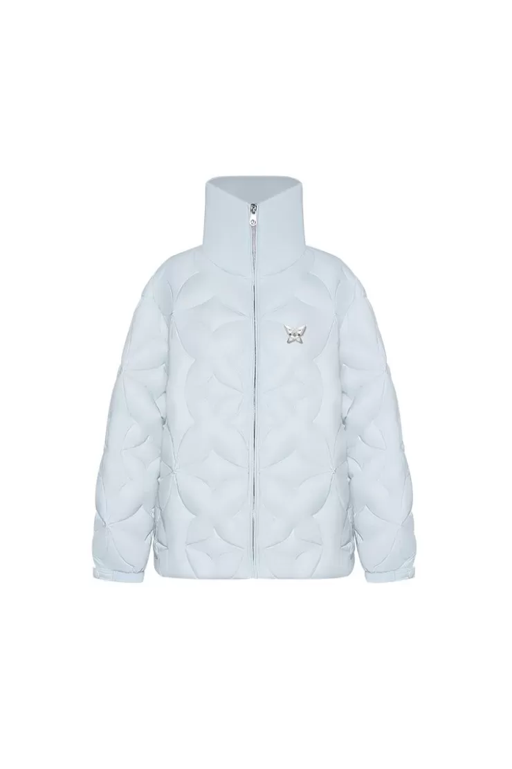 Ozlana Quilted Detachable Collar Down Jacket(Blue) | Women Down Puffer Jackets