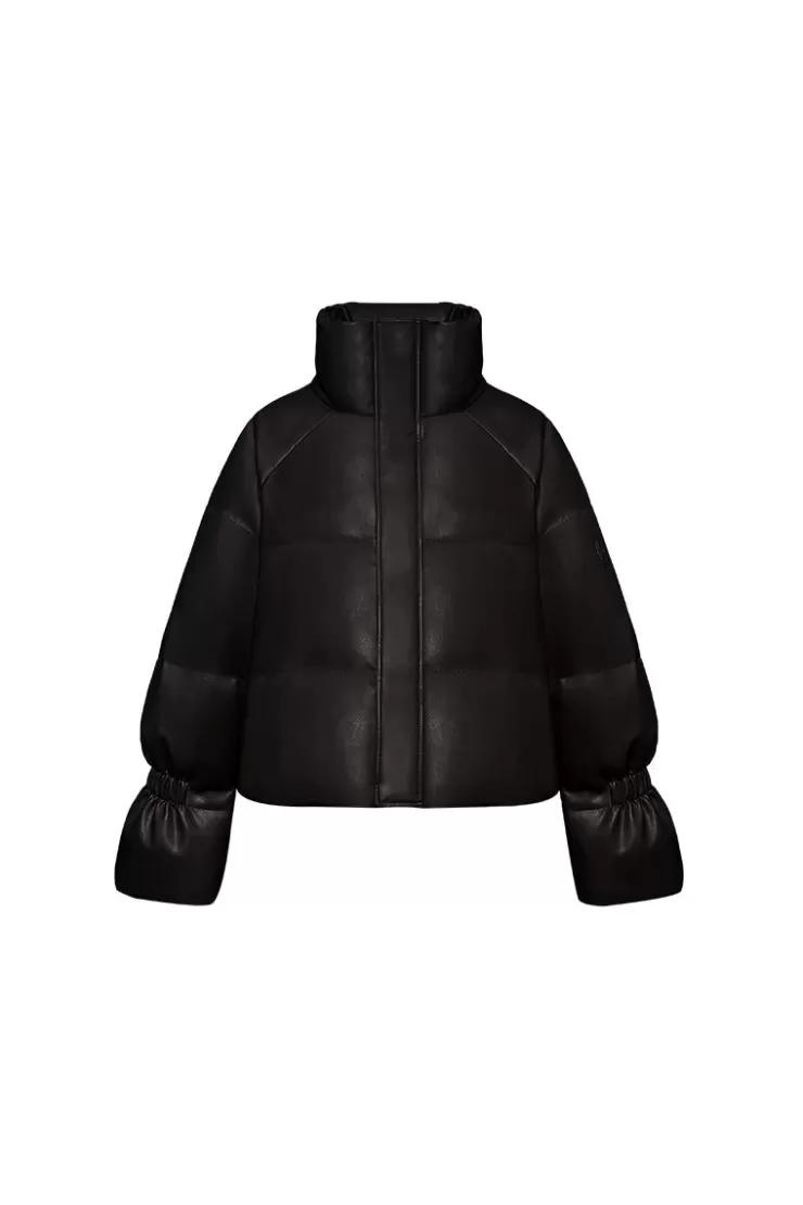 Ozlana Resort Pu Down Bread Jacket(Black) | Women Down Puffer Jackets